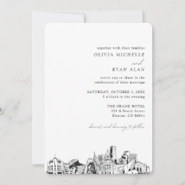 Denver Wedding Elegant Skyline Einladung
