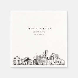 Denver Wedding Paper Cocktail Napkin Serviette