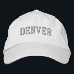 DENVER White Cotton Bestickte Baseballkappe<br><div class="desc">DENVER Weißer Baumwollhut. Das ist ein wunderbares Geschenk für alle, die Colorado Lieben! Wenn Sie Ihren persönlichen Text bevorzugen, wählen Sie einfach den Knopf "Diese Vorlage personalisieren", um Ihre Auswahl an benutzerdefiniertem Text einzugeben. Die Stickerei kann auch an andere Farbeinstellungen angepasst werden, indem Sie die Schaltfläche "Design bearbeiten" auswählen. Außerdem...</div>