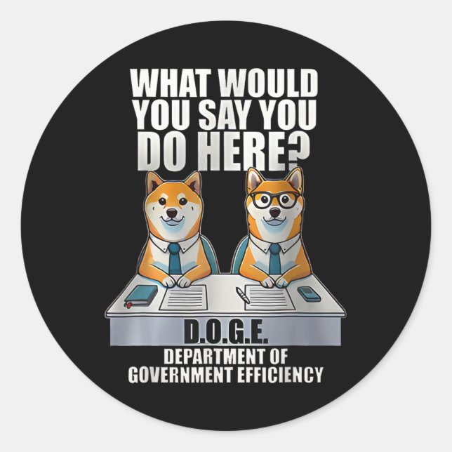 Department of Government Efficiency Runder Aufkleber (Vorderseite)