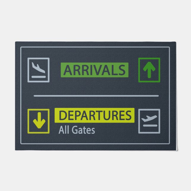 Departure Arrival doormat, Aviation gift Fußmatte (Vorderseite)