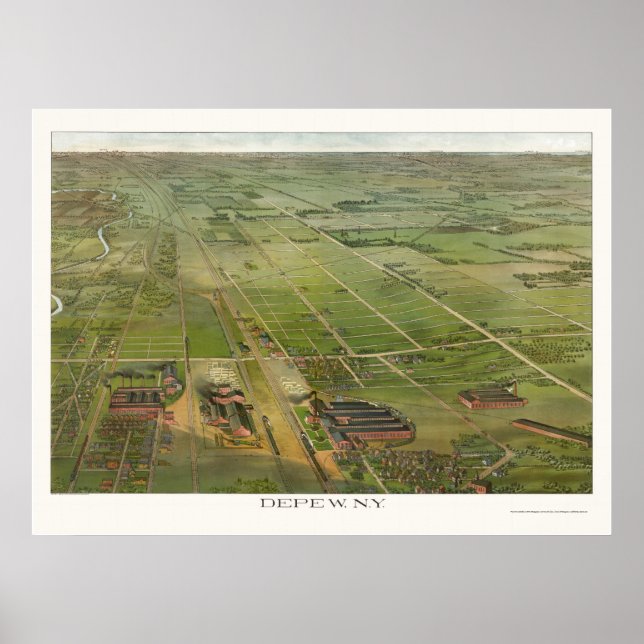 Depew, NY Panoramic Map - 1898 Poster (Vorne)