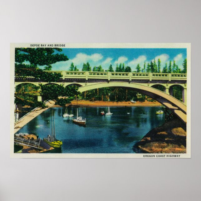 Depoe Bay and Bridge, OregonDepoe Bay, OR Poster (Vorne)