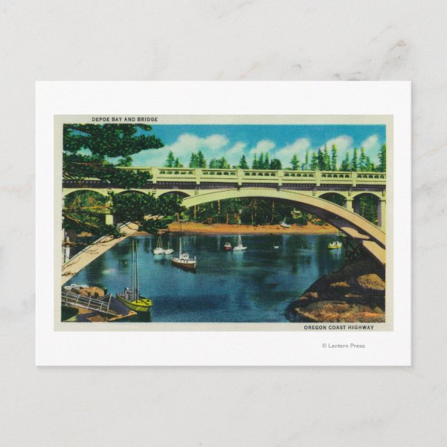 Depoe Bay and Bridge, OregonDepoe Bay, OR Postkarte (Vorderseite)