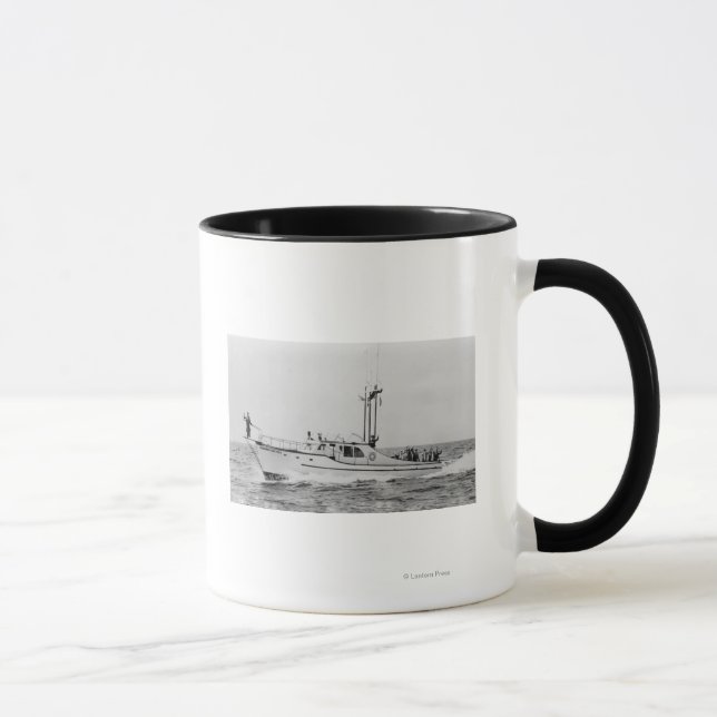 Depoe Bay, Oregon Tradewinds Kingfisher Boat Tasse (Rechts)