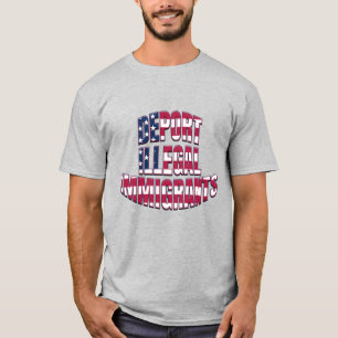 DEPORT ILLEGALE EINWANDERER Rot-Blau T-Shirt