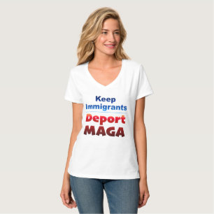 Deport MAGA Damen V-Ausschnitt T-Shirt