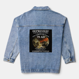 DEPRESSEZEITMASCHINE REISELER POMPEII 79 AD JEANSJACKE