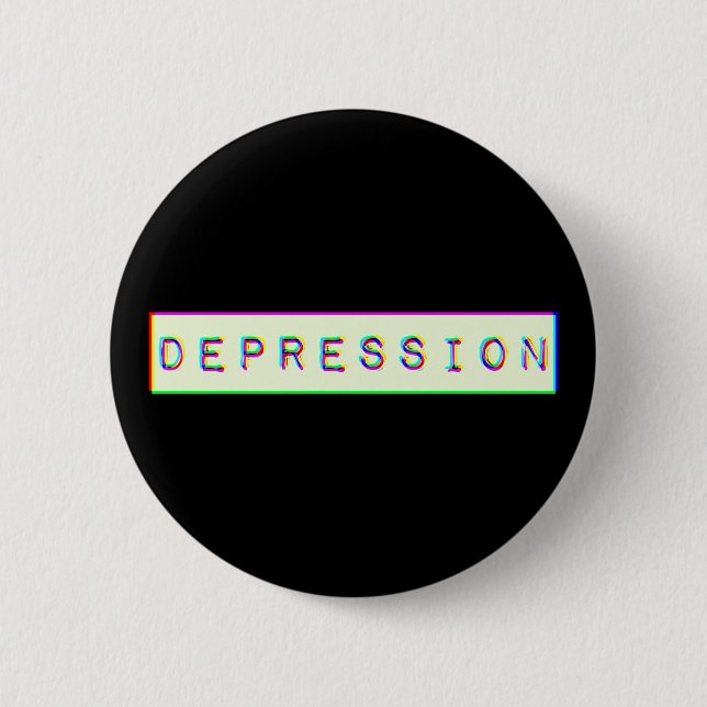 Depression Alter Fernsehbildschirm Stil Button (Vorderseite)