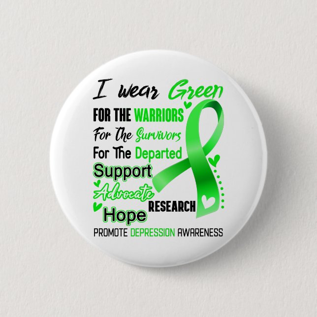 Depression Awareness Month Ribbon Geschenke Button (Vorderseite)