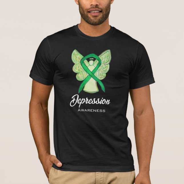 Depression Awareness Ribbon Angel Art Shirt (Vorderseite)