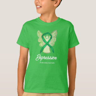 Depression Awareness Ribbon Angel Art T - Shirt
