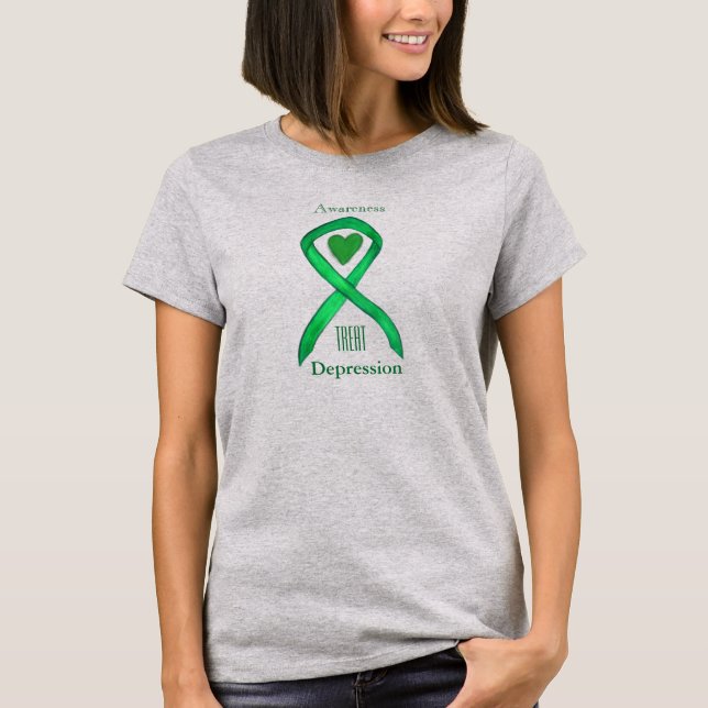 Depression Awareness Ribbon Herz Custom Shirt (Vorderseite)
