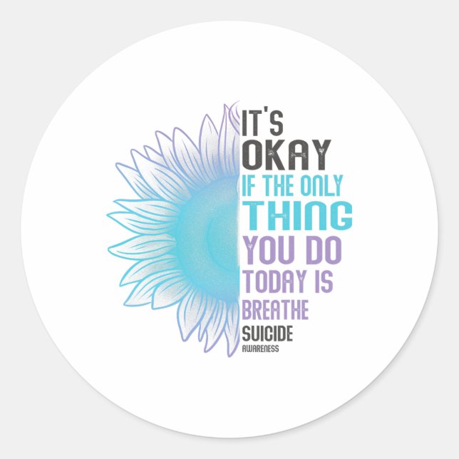 Depression Awareness Suizid Prevention 4 Runder Aufkleber (Vorderseite)