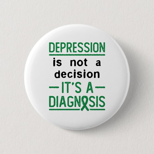 Depression Awareness Support Decision Diganosis Button (Vorderseite)