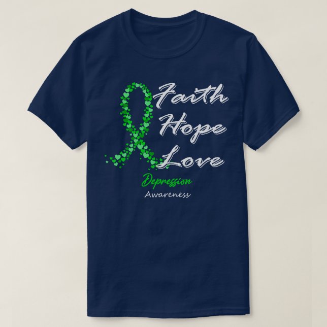 Depression Bewusstsein Glauben Hoffnung Liebe in d T-Shirt (Design vorne)