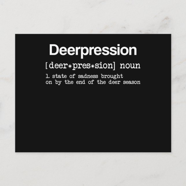 Depression Funny Hunter Elk Definition Huntin Postkarte (Vorderseite)