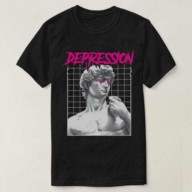 Depression Greek Statue Grunge Aesthetic Emo Vapor T-Shirt (Design vorne)