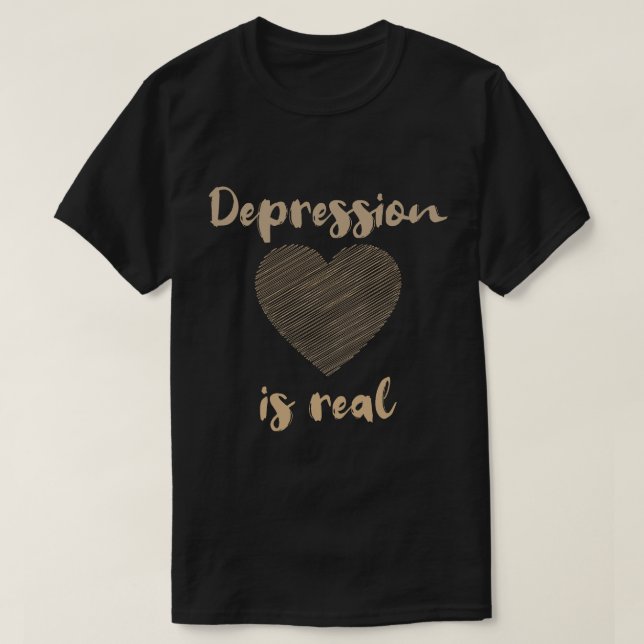 Depression ist real T-Shirt (Design vorne)