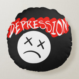 Depression Rundes Kissen