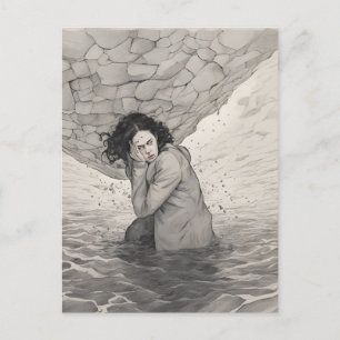 Depression schwarz und weiß postkarte