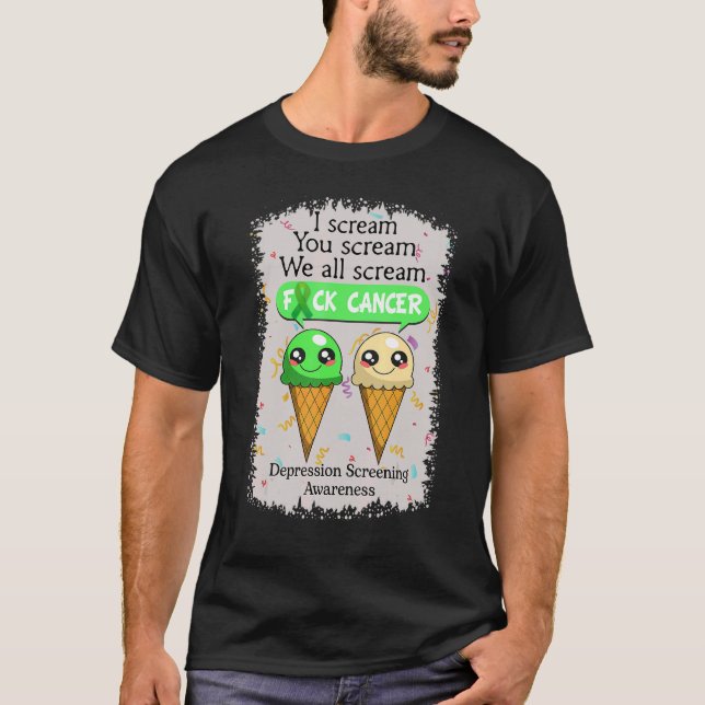 Depression Screening Awareness Cute Ice Creams  Sa T-Shirt (Vorderseite)