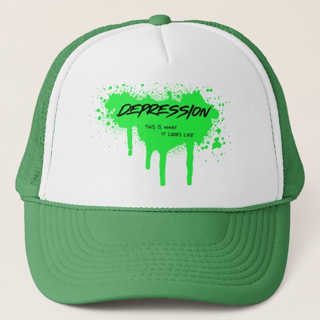 "Depression: So sieht es aus" Graffiti Truckerkappe (Vorderseite)