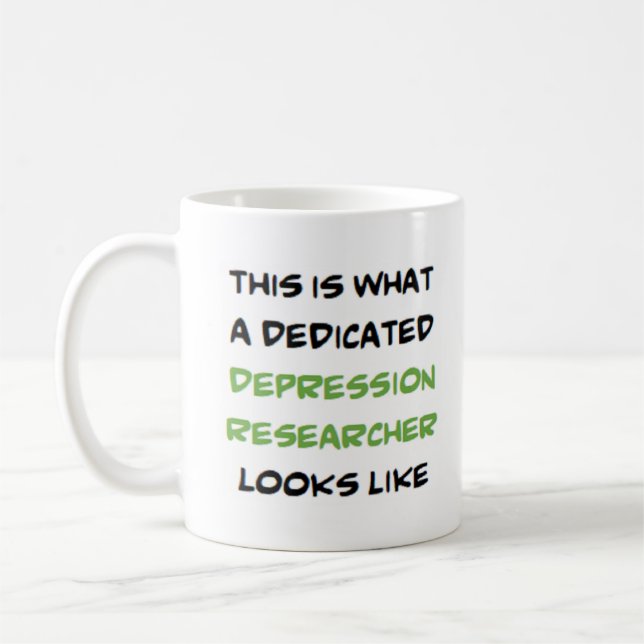 Depressionsforscher, engagiert kaffeetasse (Links)