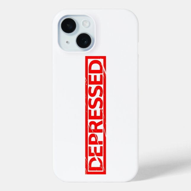 Depressive Briefmarke Case-Mate iPhone Hülle (Rückseite)