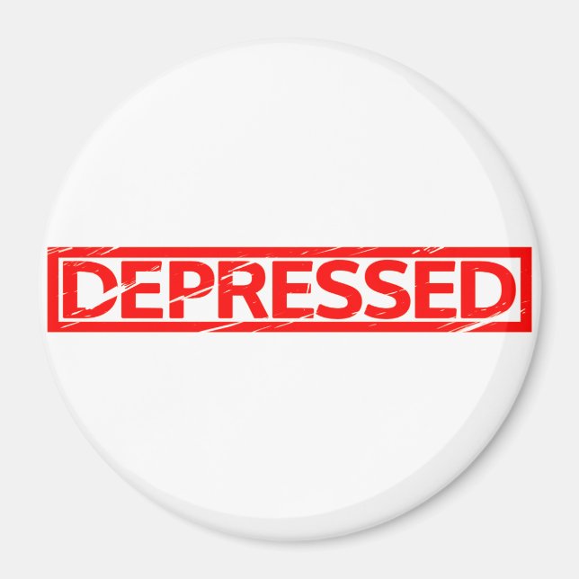 Depressive Briefmarke Magnet (Vorne)