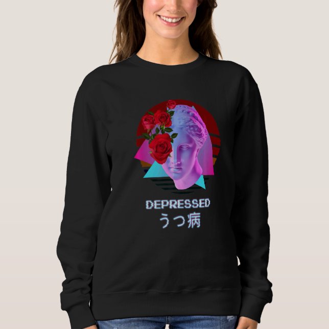 Depressive Vaporwave Ästhetik Japanisch Sweatshirt (Vorderseite)