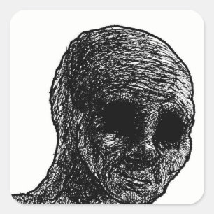 Depressive Wojak-Aufkleber Quadratischer Aufkleber