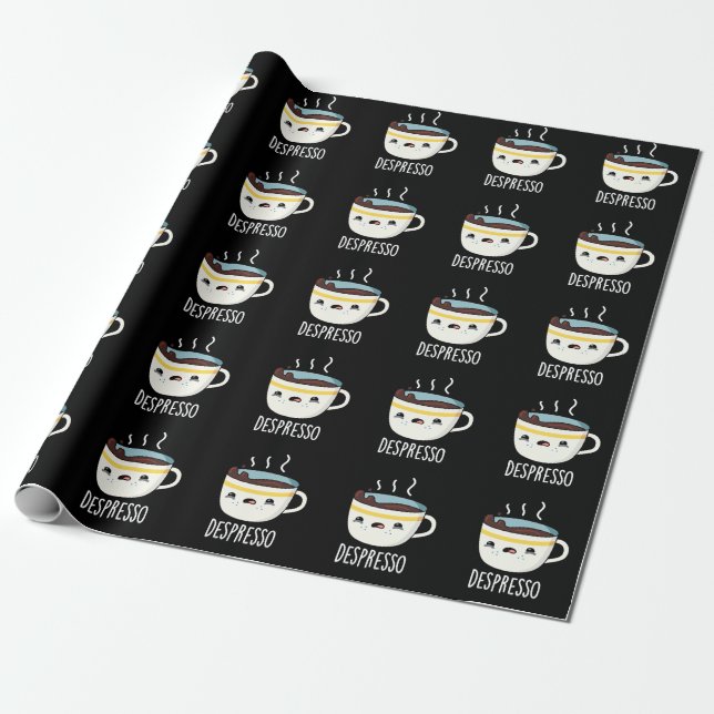 Depresso Funny Sad Espresso Kaffee Pub Dark BG Geschenkpapier (Ungerollt)