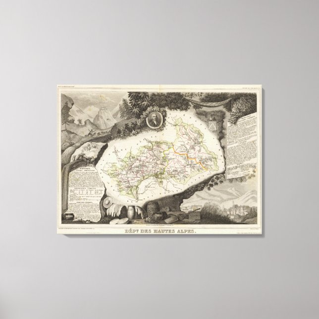 Dept De Hautes Alpes Leinwanddruck (Vorderseite)