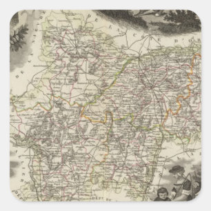 Dept Saone et Loire Quadratischer Aufkleber