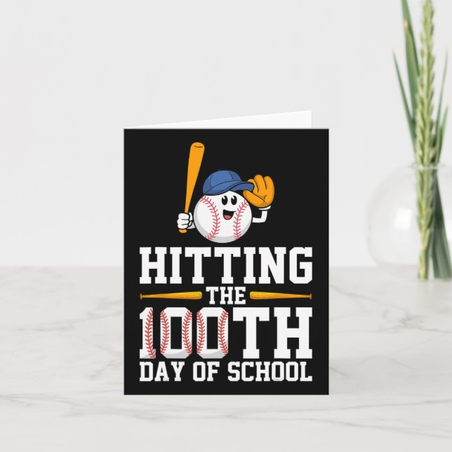 Der 100. Schultag Baseball Lover Kid Karte (Vorderseite)