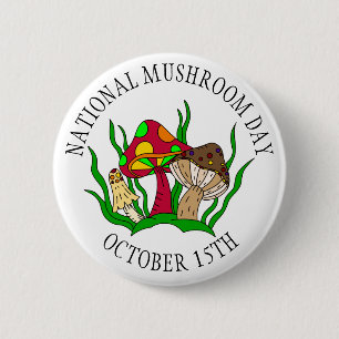 Der 15. Oktober ist der National Mushroom Day Food Button