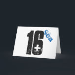 Der 16. Geburtstag, das Weiß, das Blau u. das Karte<br><div class="desc">Ein weißer Hintergrund,  der blauen und schwarzen Text,  auf diesem 16. Geburtstagsgruß für irgendeinen coolen Sohn kennzeichnet. Meine lustigen Sinnesgrüße.</div>