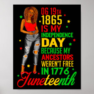 Der 19. Juni ist mein Unabhängigkeitstag Freie sch Poster