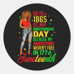 Der 19. Juni ist mein Unabhängigkeitstag Freie sch Runder Aufkleber