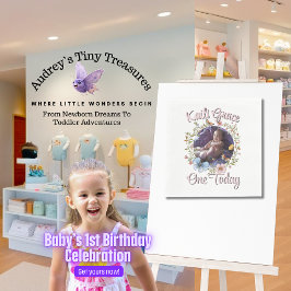 Der 1. Geburtstag des Girl-Frühjahrs-Schmetterling Serviette