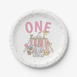 Der 1. Geburtstag des rosa Karnevals Pappteller