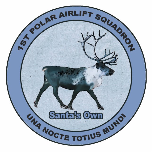 Der 1. Polar Airlift-Sqdn des Weihnachtsmanns - ge Fotoskulptur Magnet (Vorne)