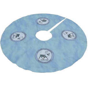 Der 1. Polar Airlift-Sqdn des Weihnachtsmanns - ge Polyester Weihnachtsbaumdecke