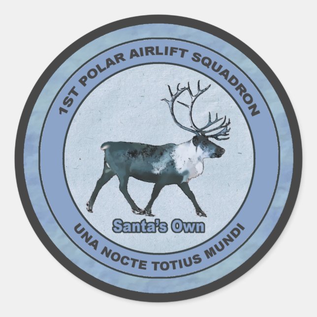 Der 1. Polar Airlift-Sqdn des Weihnachtsmanns - ge Runder Aufkleber (Vorderseite)