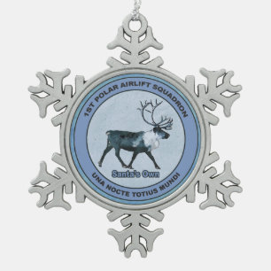 Der 1. Polar Airlift-Sqdn des Weihnachtsmanns - ge Schneeflocken Zinn-Ornament