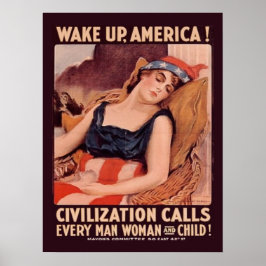 Der 1. Vintage Weltkrieg Weckte Amerika auf Poster