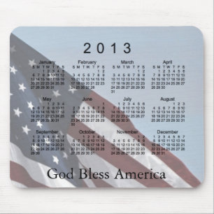 Der 2013 Kalender-Gott segnen Amerika Mousepad
