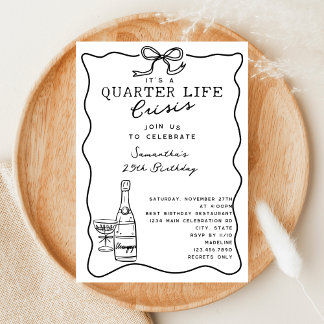 Der 25. Geburtstag des Funny Quarter Life Crisis R Einladung