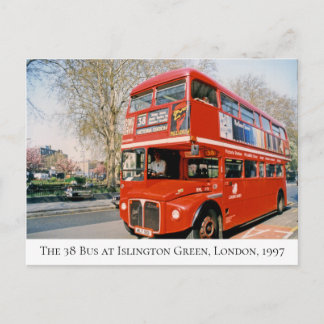 Der 38-Bus in Islington Green, London, 1997 Postkarte